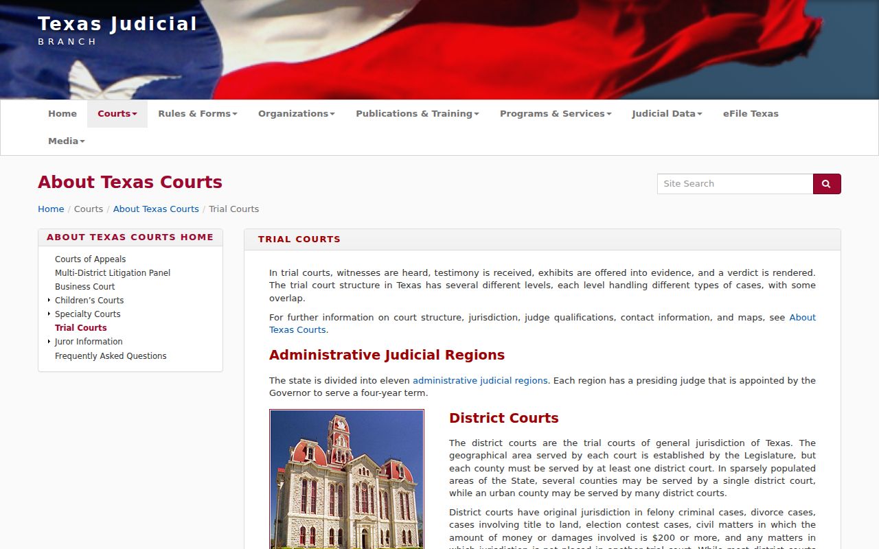Texas trial court jurisdiction guide for routing Ochiltree County court records