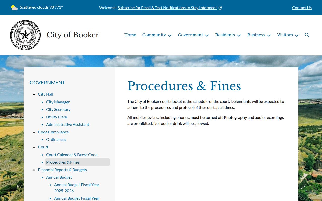 Booker court procedures and docket explanation